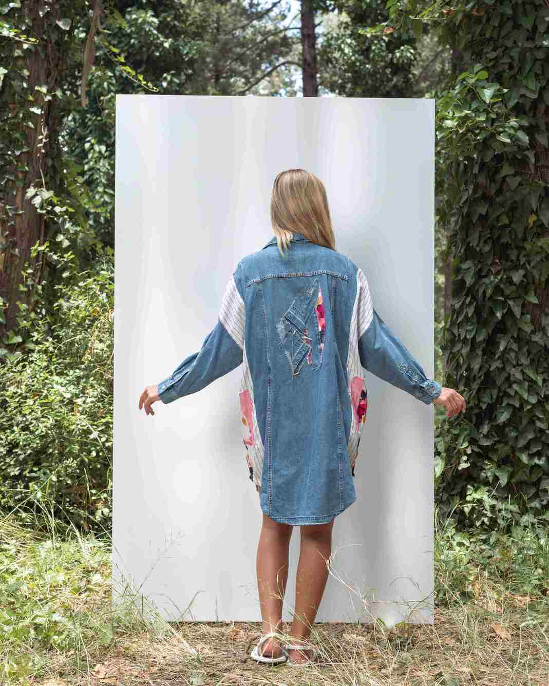 "Indigo Meadow" Shirt Dress