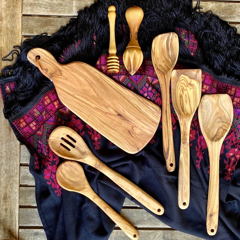 Hand Carved Olive Wood Kitchen Set