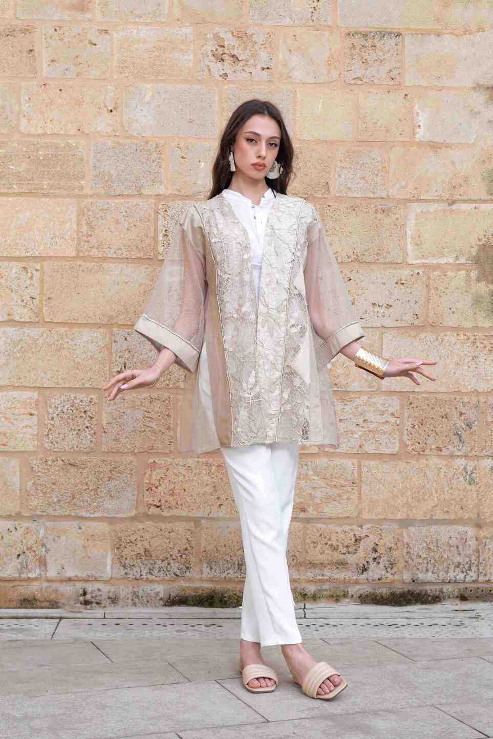 "Golden Mosaic" Dantelle Kimono