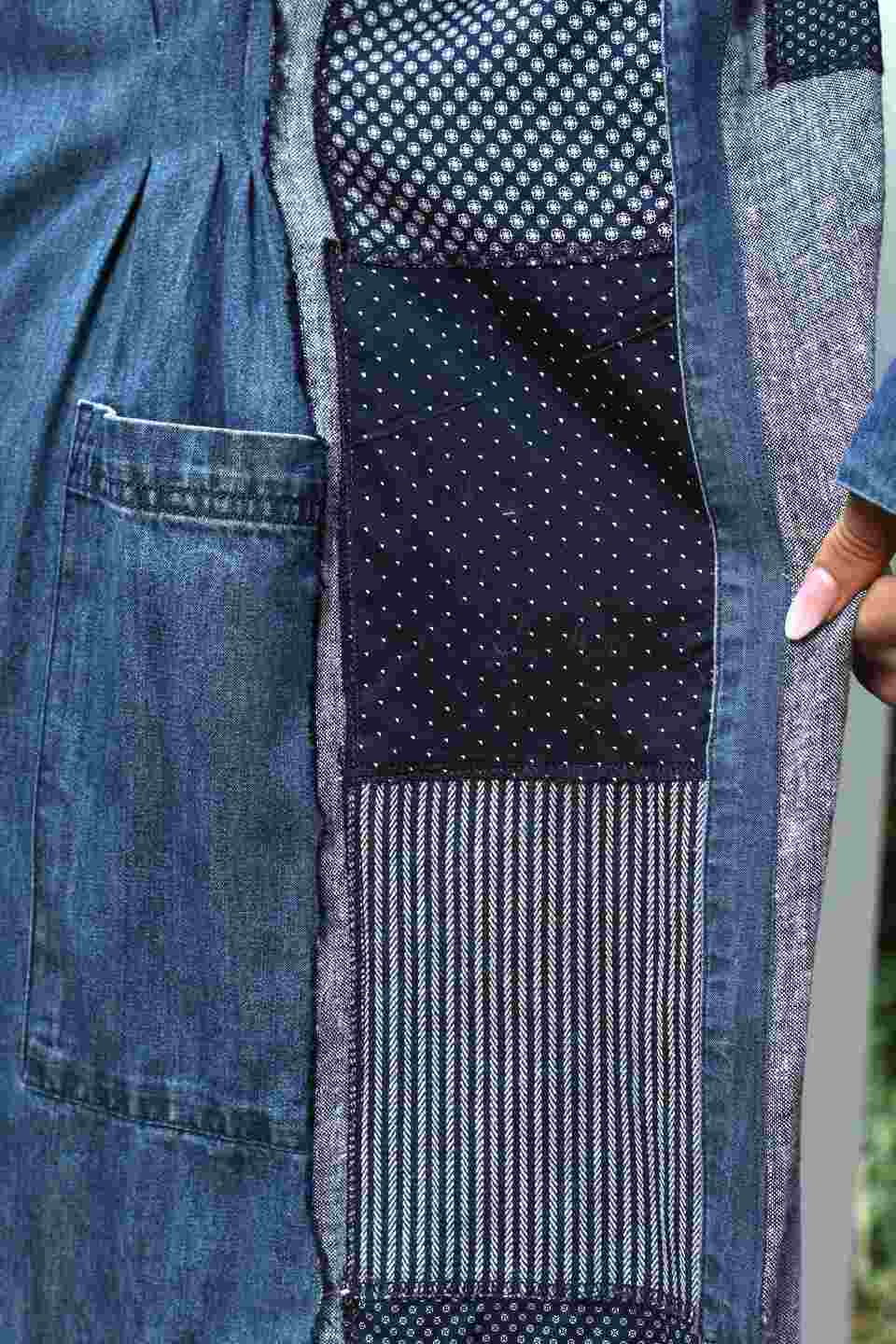 "Denim & Linen Tapestry" Shirt Dress