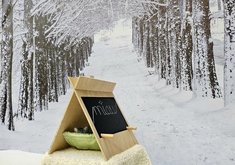 Artistic Chalkboard Cat House